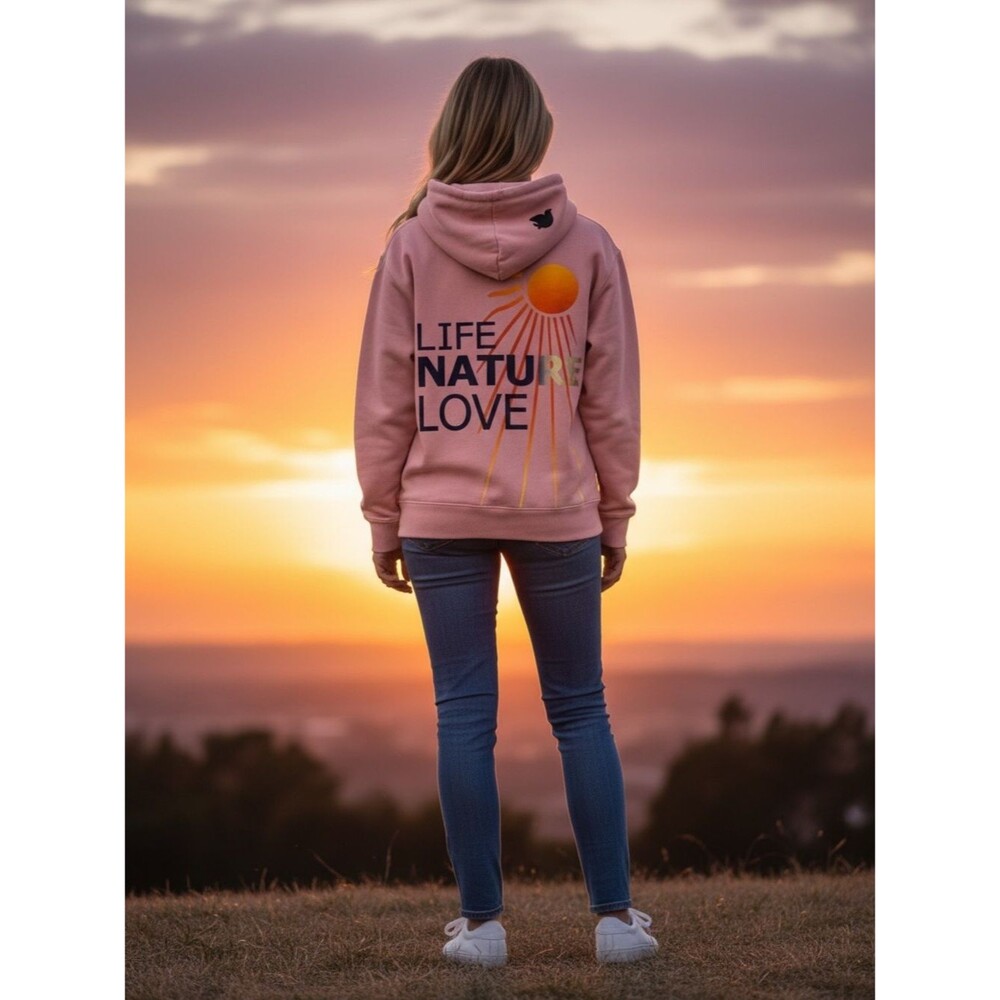 Freecity Pink Hoodie with Graphic Design